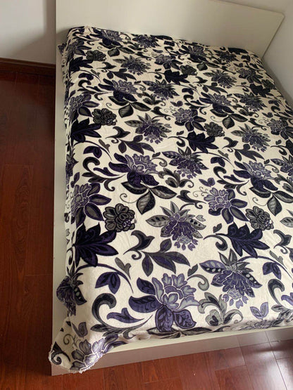 thick winter blanket flemingo flower-queen size