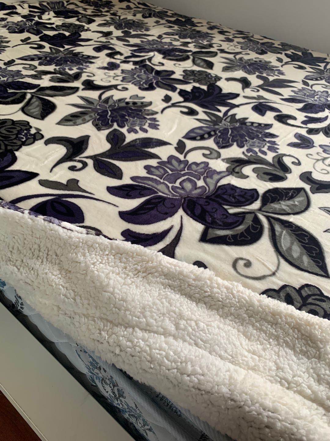 thick winter blanket flemingo flower-queen size