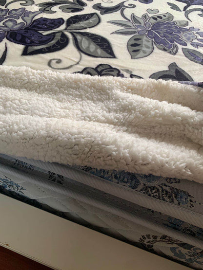 thick winter blanket flemingo flower-queen size