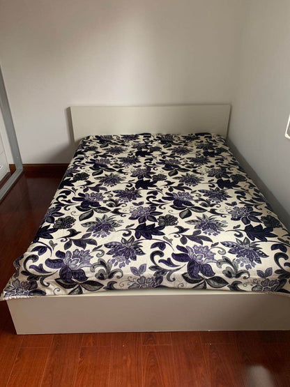 thick winter blanket flemingo flower-queen size