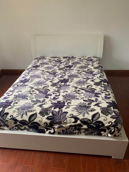 thick winter blanket flemingo flower-queen size