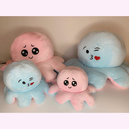 BIG SIZE mood octopus Double-Sided Flip Reversible Octopus Plush Toy Marine Life Animals Doll AU STOCK