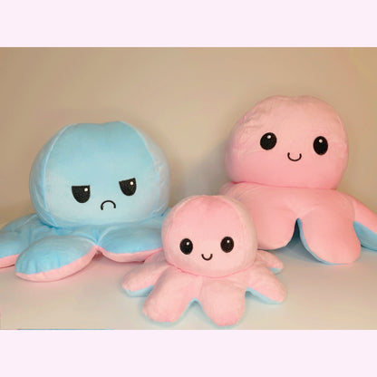 BIG SIZE mood octopus Double-Sided Flip Reversible Octopus Plush Toy Marine Life Animals Doll AU STOCK