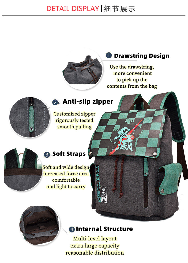 Demon Slayer School Bag backpack Tanjiro Nezuko